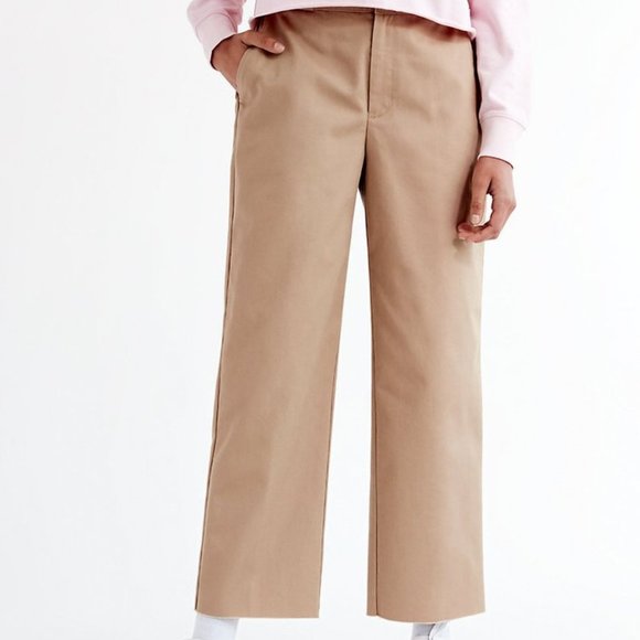 Aritzia TNA The Skater Pant Tan Wide Leg Raw Hem Pant Size 4 - Picture 3 of 11